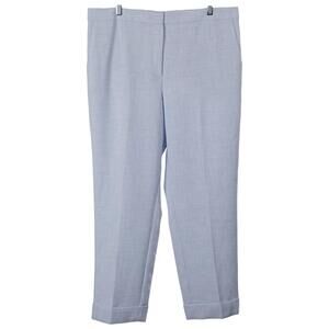 NWT Ann Taylor The Ankle Pants 16 Blue Curvy Fit High Rise Slim Leg Trousers